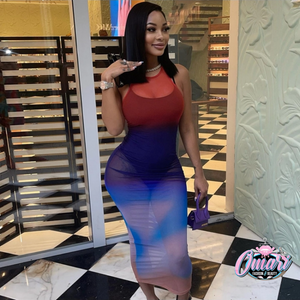 See through maxi dress