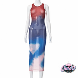See through maxi dress