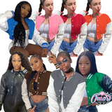 Plain color varsity jacket